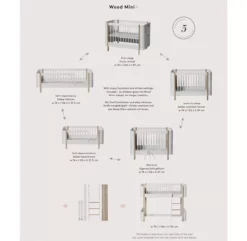Lit Bébé évolutif 5 En 1 Mini+ Wood - Blanc/Chêne -LES ENFANTS DU DESIGN Soldes 041425 wood mini chene oliver furniture 12 1264x1234