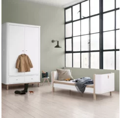 Lit Bébé évolutif 5 En 1 Mini+ Wood - Blanc/Chêne -LES ENFANTS DU DESIGN Soldes 041425 wood mini chene oliver furniture 17 1264x1234