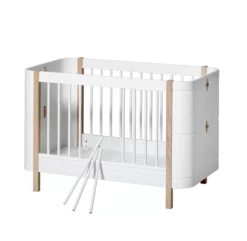 Lit Bébé évolutif 5 En 1 Mini+ Wood - Blanc/Chêne -LES ENFANTS DU DESIGN Soldes 041425 wood mini chene oliver furniture 3 1264x1234