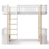 Lit Mezzanine Wood Original - Blanc/Chêne -LES ENFANTS DU DESIGN Soldes 041429 lit mezzanine wood original chene oliver furniture 1 1264x1234