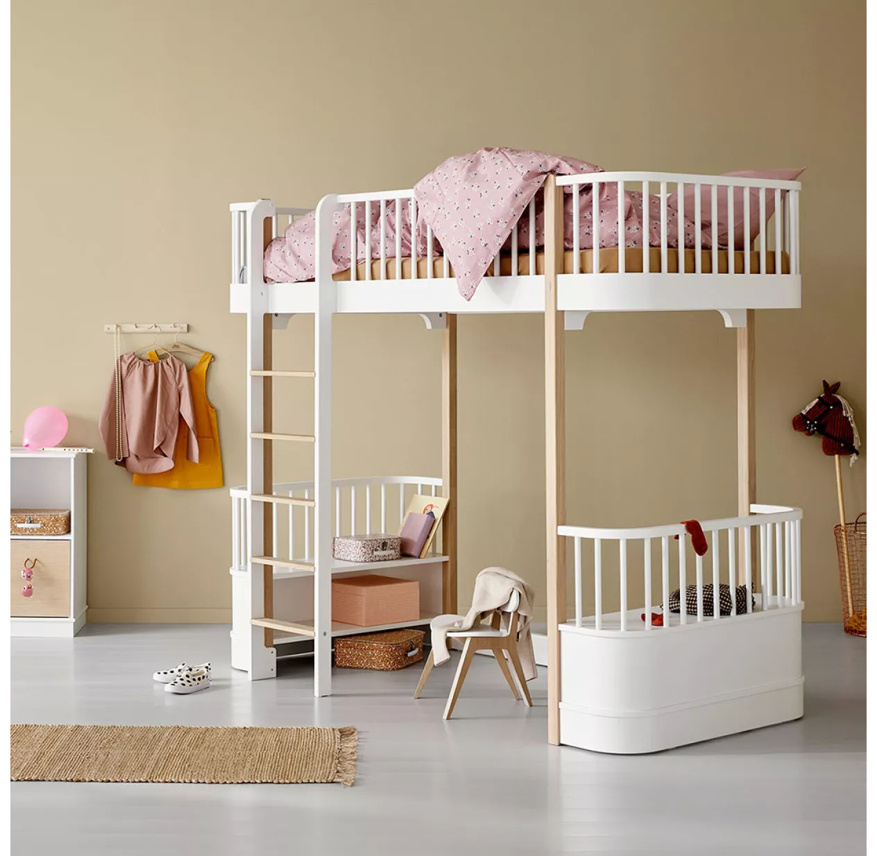 Lit Mezzanine Wood Original - Blanc/Chêne 4 Lit Mezzanine Wood Original - Blanc/Chêne – Image 2