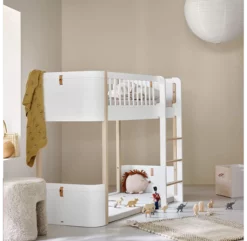Lit Junior Mezzanine Mi-haut Mini+ Wood - Blanc/Chêne -LES ENFANTS DU DESIGN Soldes 041447 lit mezzanine junior wood mini chene oliver furniture 6 1264x1234