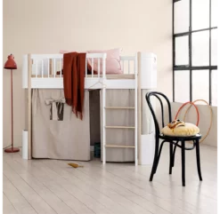 Lit Junior Mezzanine Mi-haut Mini+ Wood - Blanc/Chêne -LES ENFANTS DU DESIGN Soldes 041447 wood mini chene oliver furniture 7 1264x1234