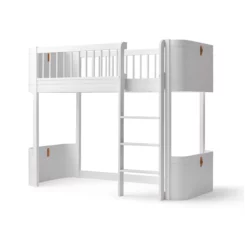 Lit Junior Mezzanine Mi-haut Mini+ Wood - Blanc -LES ENFANTS DU DESIGN Soldes 041448 lit mezzanine junior wood mini blanc oliver furniture 3 1264x1234