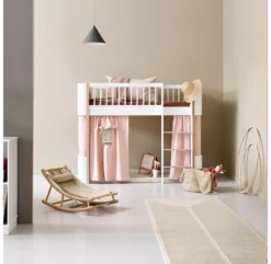 Lit Junior Mezzanine Mi-haut Mini+ Wood - Blanc -LES ENFANTS DU DESIGN Soldes 041448 lit mezzanine junior wood mini blanc oliver furniture 6 1264x1234