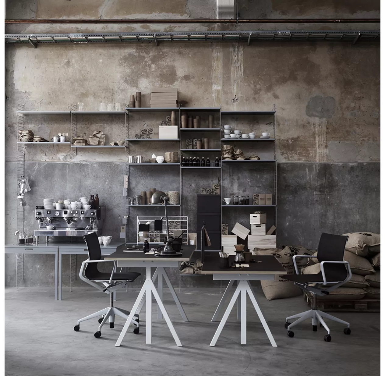 Portant Mural Au Sol 85 X 30 Cm - Gris 4 Portant Mural Au Sol 85 X 30 Cm - Gris – Image 2