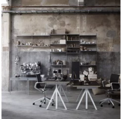 Pack 2 Portants Muraux Au Sol 200 X 30 Cm - Gris -LES ENFANTS DU DESIGN Soldes 2 portants muraux 200x30 grey string 2 1264x1234