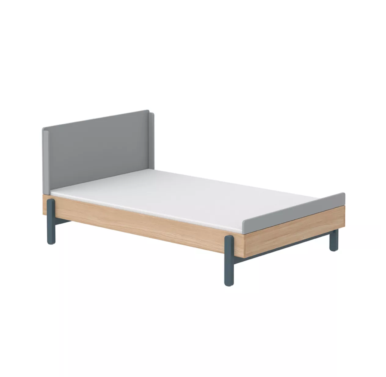 Lit Enfant 120 X 200 Cm Tête De Lit Haute Popsicle - Chêne/Blueberry 3 Lit Enfant 120 X 200 Cm Tête De Lit Haute Popsicle - Chêne/Blueberry