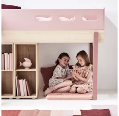 Lit Enfant Mi-hauteur échelle Inclinée Popsicle - Chêne/Cherry -LES ENFANTS DU DESIGN Soldes 80 24302 33 lit mi hauteur echelle cherry popsicle flexa 5 1264x1234