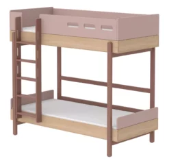 Lit Superposé échelle Droite Popsicle - Chêne/Cherry