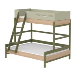 Lit Familial Superposé échelle Inclinée Popsicle - Chêne/Kiwi