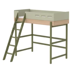 Lit Mezzanine échelle Inclinée Popsicle - Chêne/Kiwi