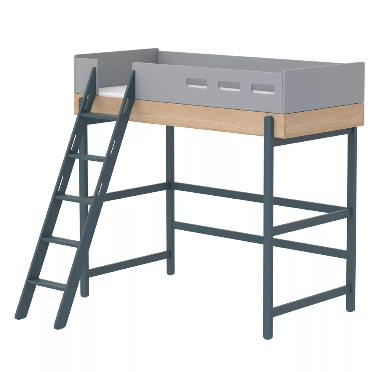 Lit Mezzanine échelle Inclinée Popsicle - Chêne/Blueberry 3 Lit Mezzanine échelle Inclinée Popsicle - Chêne/Blueberry
