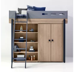 Lit Mezzanine échelle Inclinée Popsicle - Chêne/Blueberry 8 Lit Mezzanine échelle Inclinée Popsicle - Chêne/Blueberry -LES ENFANTS DU DESIGN Soldes 80 24502 32 lit mezzanine echelle blueberry popsicle flexa 3 1264x1234