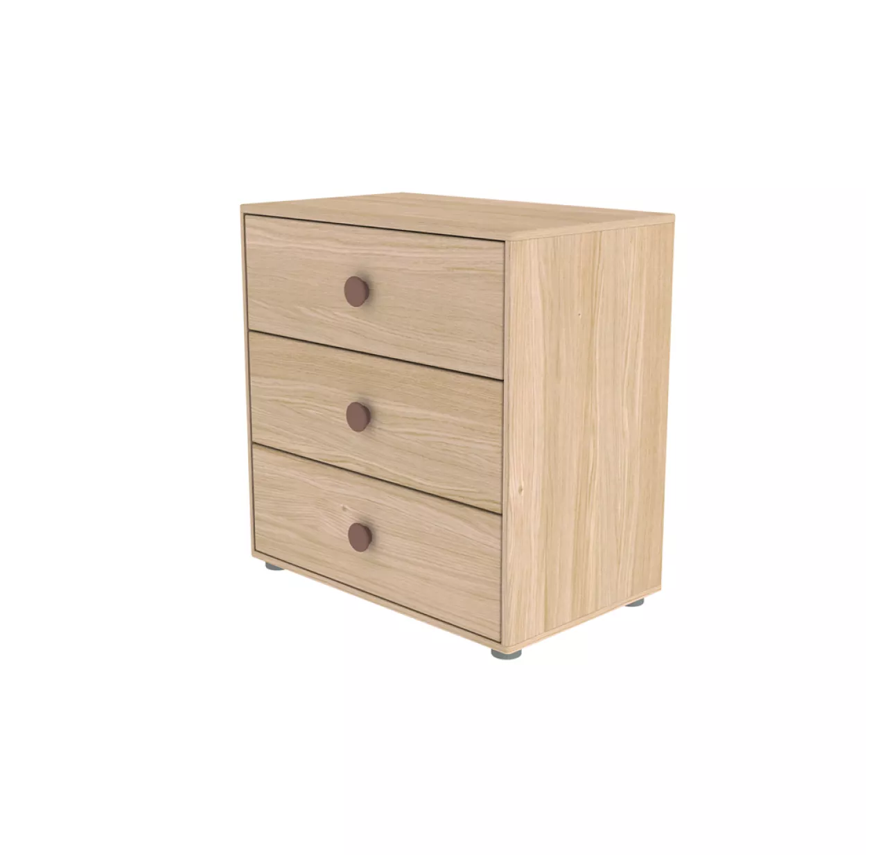 Commode 3 Tiroirs Popsicle - Chêne/Cherry 4 Commode 3 Tiroirs Popsicle - Chêne/Cherry – Image 2