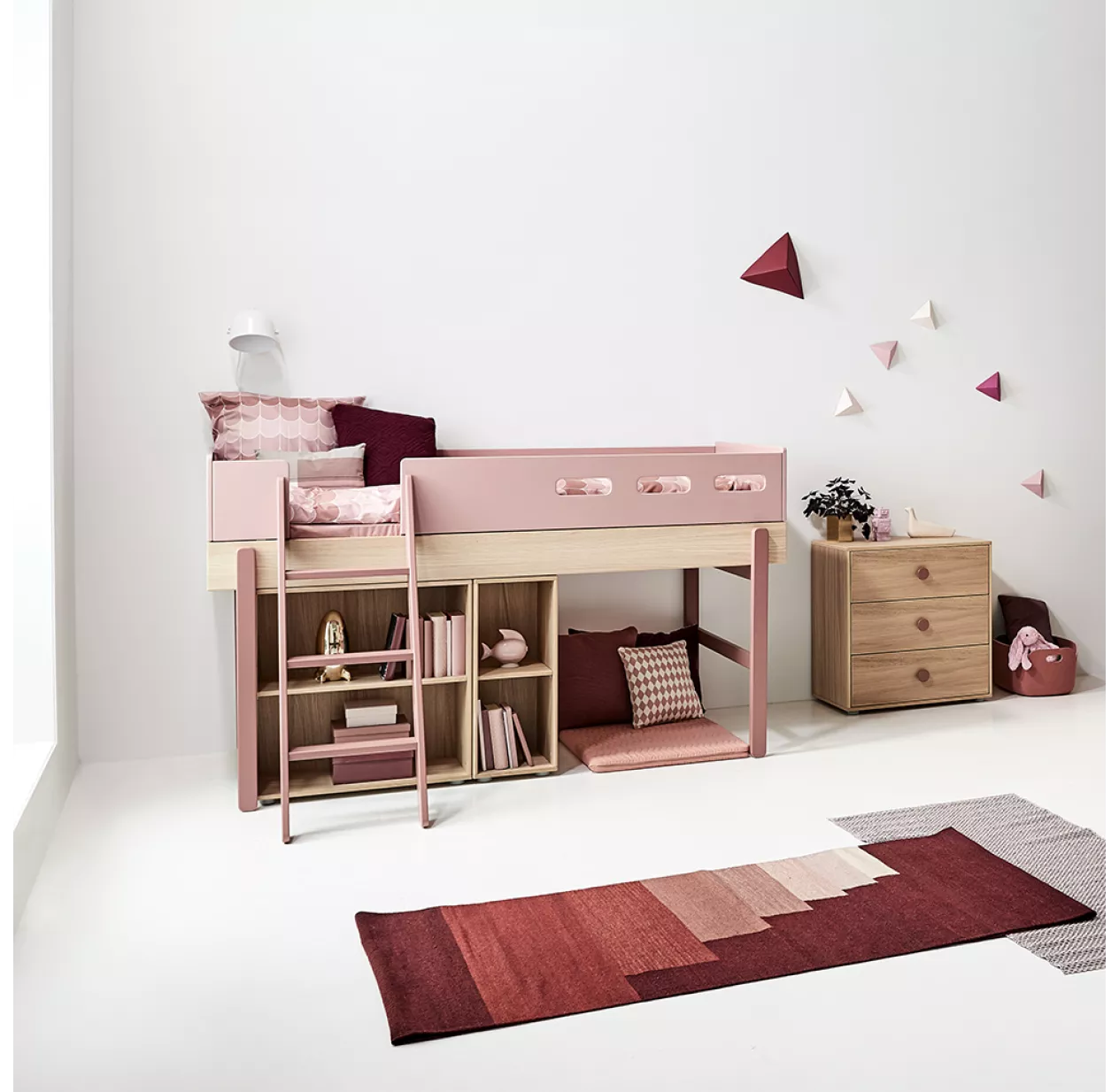 Commode 3 Tiroirs Popsicle - Chêne/Cherry 6 Commode 3 Tiroirs Popsicle - Chêne/Cherry – Image 4