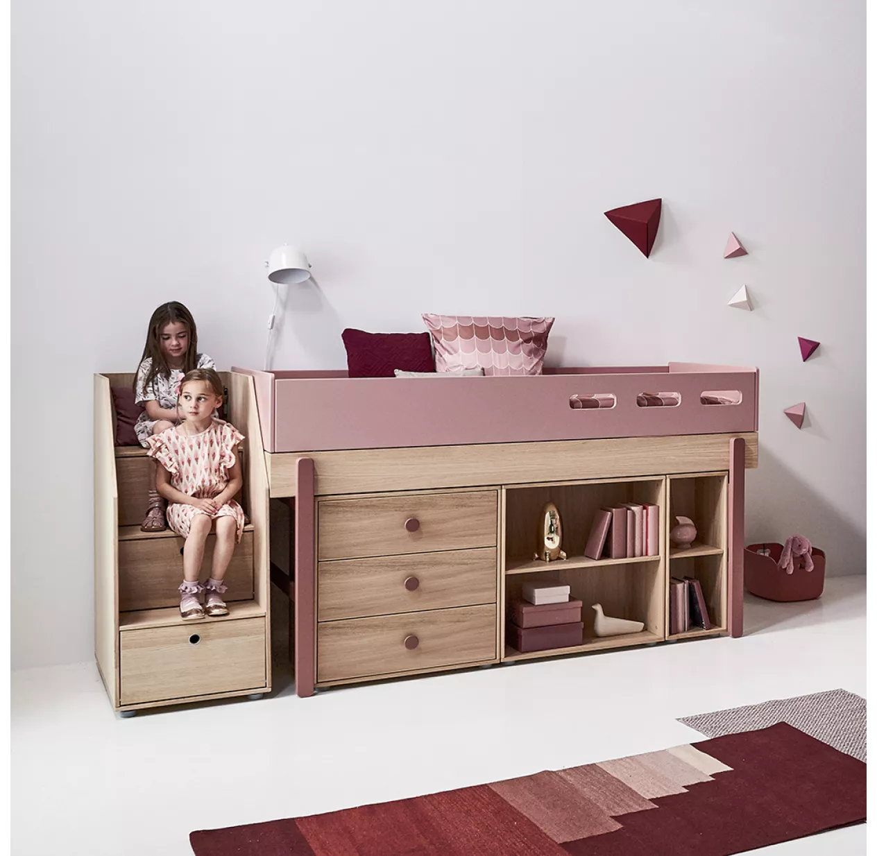 Commode 3 Tiroirs Popsicle - Chêne/Cherry 7 Commode 3 Tiroirs Popsicle - Chêne/Cherry – Image 5