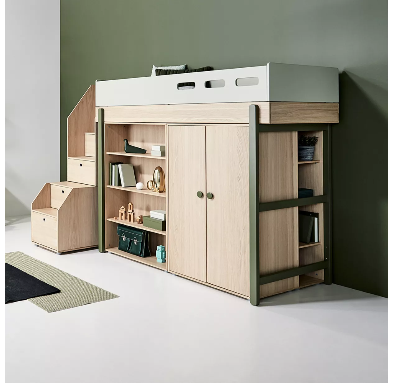 Armoire Basse Popsicle - Chêne/Kiwi 5 Armoire Basse Popsicle - Chêne/Kiwi – Image 3