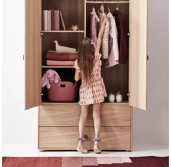 Armoire Haute Popsicle - Chêne/Cherry -LES ENFANTS DU DESIGN Soldes 81 30504 33 armoire haute cherry popsicle flexa 6 1264x1234