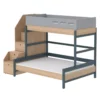 Lit Familial Superposé Escalier Popsicle - Chêne/Blueberry