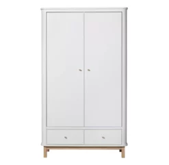 Armoire 2 Portes Wood - Chêne / Blanc
