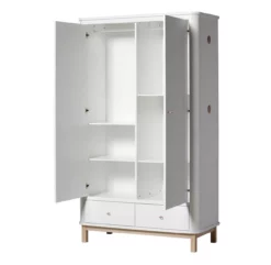 Armoire 2 Portes Wood - Chêne / Blanc -LES ENFANTS DU DESIGN Soldes armoire 2 portes 041351 blanc chene oliver furniture 3 1264x1234