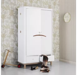 Armoire 2 Portes Wood - Chêne / Blanc -LES ENFANTS DU DESIGN Soldes armoire 2 portes 041351 blanc chene oliver furniture 8 1264x1234