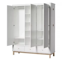 Armoire 3 Portes Wood - Chêne / Blanc -LES ENFANTS DU DESIGN Soldes armoire 3 portes 041353 blanc chene oliver furniture 3 1264x1234