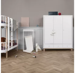 Armoire 3 Portes Wood - Chêne / Blanc -LES ENFANTS DU DESIGN Soldes armoire 3 portes 041353 blanc chene oliver furniture 8 1264x1234