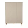 Armoire 3 Portes Flow XL - Argile / Chêne 2 Armoire 3 Portes Flow XL - Argile / Chêne -LES ENFANTS DU DESIGN Soldes armoire 3 portes flow argile chene quax 1 1264x1234