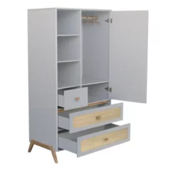Armoire En Cèdre Et Rotin Marélia - Lune 8 Armoire En Cèdre Et Rotin Marélia - Lune -LES ENFANTS DU DESIGN Soldes armoire bois rotin marelia gris perle theo 3 1264x1234