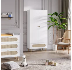 VOX Armoire 2 Portes Canne - Blanc -LES ENFANTS DU DESIGN Soldes armoire canne vox blanc 4 1264x1234