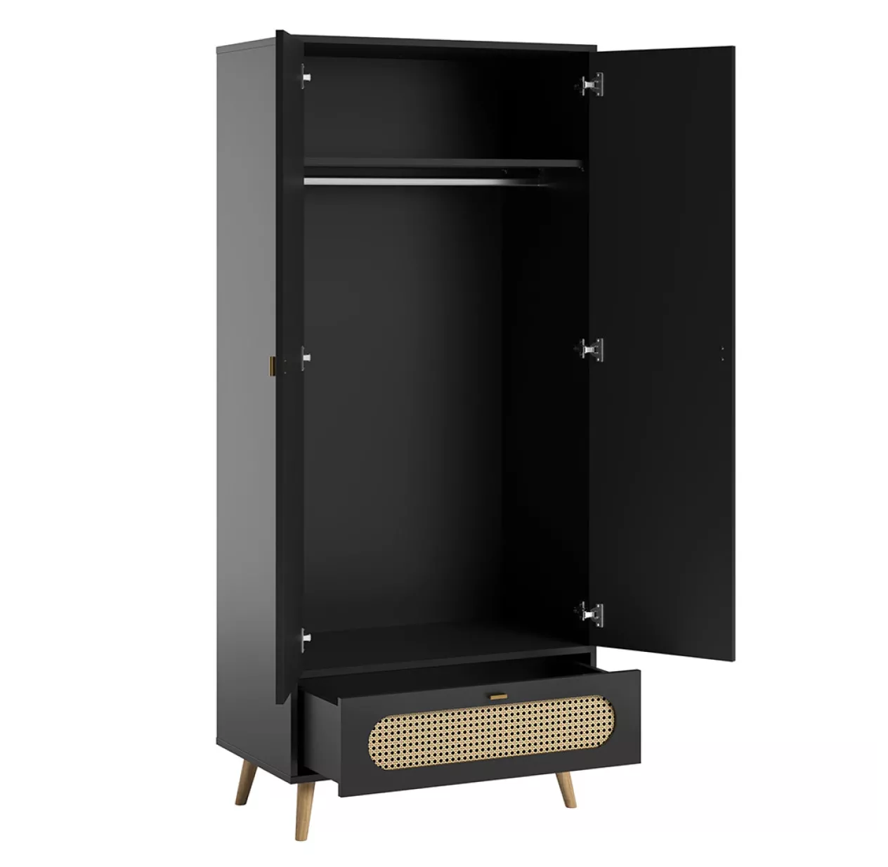 VOX Armoire 2 Portes Canne - Noir 5 VOX Armoire 2 Portes Canne - Noir – Image 3
