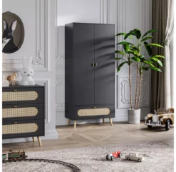 VOX Armoire 2 Portes Canne - Noir 9 VOX Armoire 2 Portes Canne - Noir -LES ENFANTS DU DESIGN Soldes armoire canne vox noir 4 1264x1234