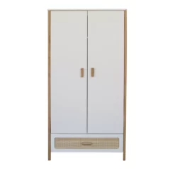 Armoire En Cèdre Et Rotin Océania - Blanc -LES ENFANTS DU DESIGN Soldes armoire enfant oceania theo rotin 1 1264x1234