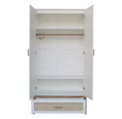 Armoire En Cèdre Et Rotin Océania - Blanc