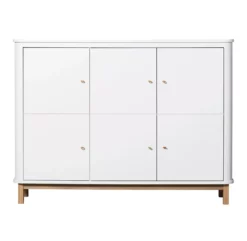 Armoire Multi-rangement Wood - Chêne / Blanc