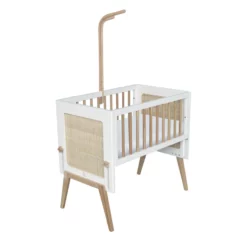 Berceau Cododo Cèdre Et Rotin Marélia - Blanc -LES ENFANTS DU DESIGN Soldes berceau cododo rotin blanc marelia theo 5 1264x1234