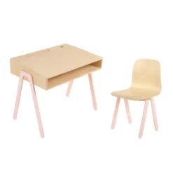 Bureau Et Chaise Enfant 2-6 Ans - Rose Poudré