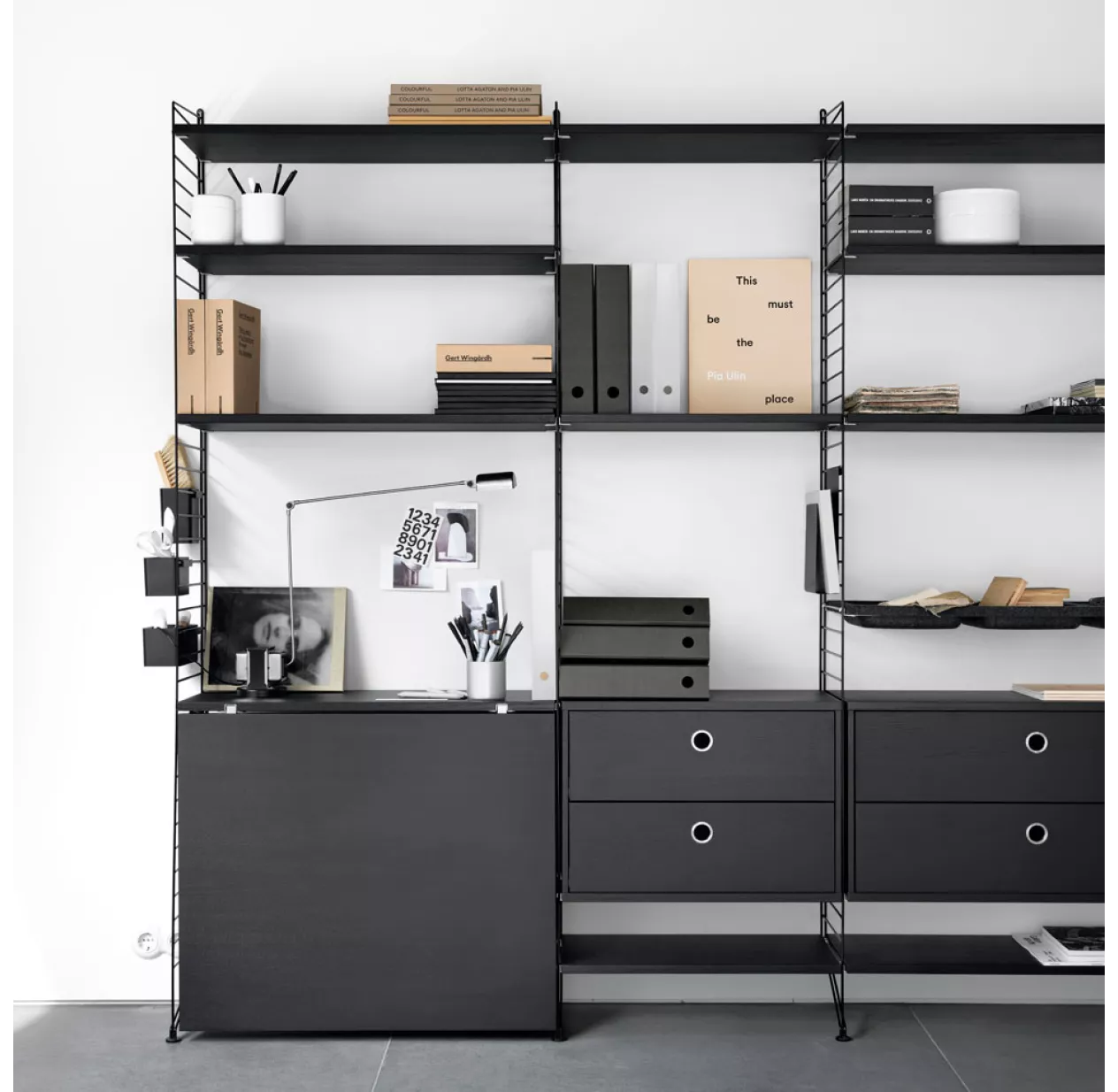 Caisson 2 Tiroirs 58 X 30 Cm - Noir 4 Caisson 2 Tiroirs 58 X 30 Cm - Noir – Image 2