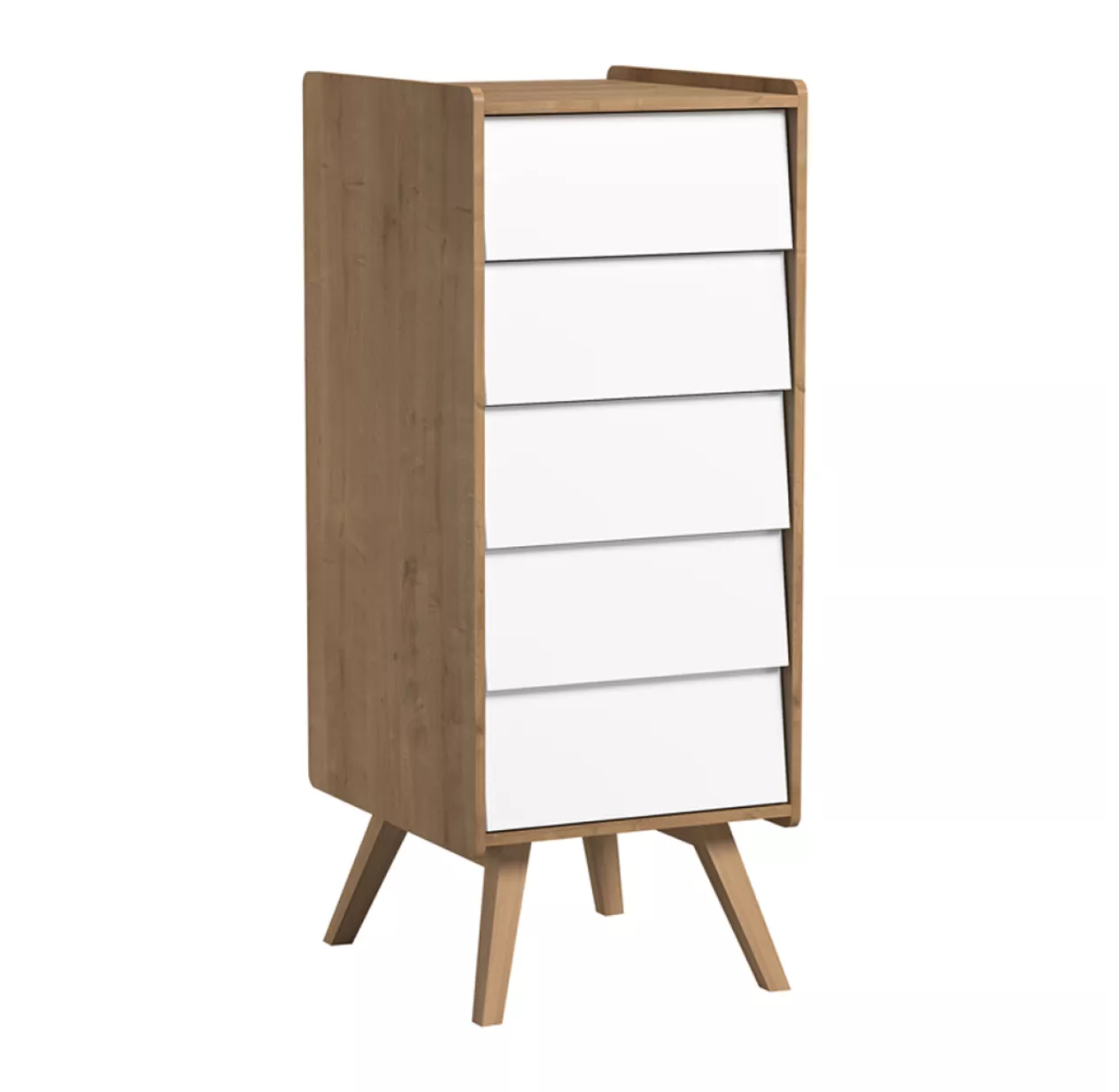 VOX Chiffonnier 5 Tiroirs Vintage - Chêne/Blanc 3 VOX Chiffonnier 5 Tiroirs Vintage - Chêne/Blanc