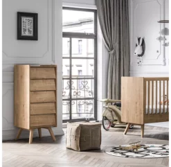 VOX Chiffonnier 5 Tiroirs Vintage - Chêne -LES ENFANTS DU DESIGN Soldes chiffonnier vintage chene vox 3 1264x1234