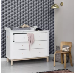 Commode Avec Petit Plan à Langer Wood - Chêne / Blanc -LES ENFANTS DU DESIGN Soldes commande petit plan a langer 041363 blanc chene oliver furniture 6 1264x1234