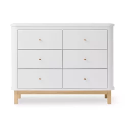 Commode 6 Tiroirs Wood - Chêne / Blanc