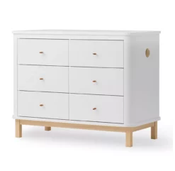 Commode 6 Tiroirs Wood - Chêne / Blanc -LES ENFANTS DU DESIGN Soldes commode 6 tiroirs wood chene oliver furniture 3 1264x1234
