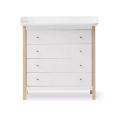 Commode Et Plan à Langer - Blanc / Chêne