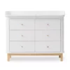 Commode Avec Grand Plan à Langer Wood - Chêne / Blanc -LES ENFANTS DU DESIGN Soldes commode a langer 6 tiroirs grand plan wood chene oliver furniture 1 1264x1234