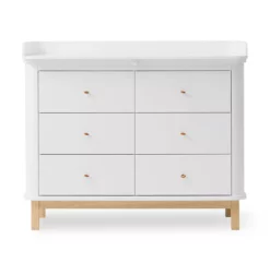 Commode Avec Grand Plan à Langer Wood - Chêne / Blanc