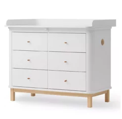 Commode Avec Grand Plan à Langer Wood - Chêne / Blanc 12 Commode Avec Grand Plan à Langer Wood - Chêne / Blanc -LES ENFANTS DU DESIGN Soldes commode a langer 6 tiroirs grand plan wood chene oliver furniture 3 1264x1234