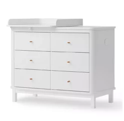 Commode Avec Petit Plan à Langer Wood - Blanc -LES ENFANTS DU DESIGN Soldes commode a langer 6 tiroirs petit plan wood blanc oliver furniture 3 1264x1234